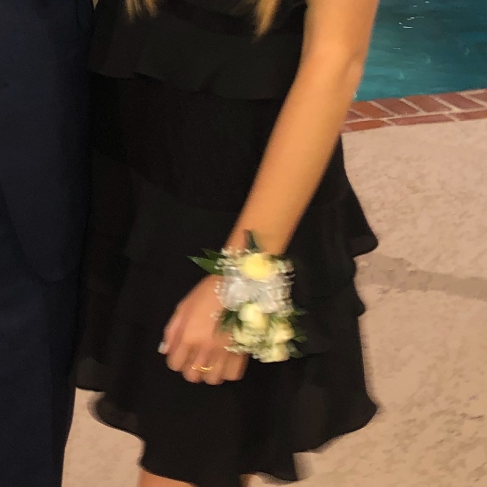 Cocktail Black Ruffle Dress - Picture 4 of 4